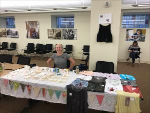 Taken at the Rhodes Marketplace in Spring 2017. Sabine Lohmar and Sarah Hatfield's table.jpg.jpg